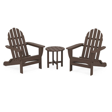 POLYWOOD Classic Folding Adirondack 3-Piece Set - Mahogany